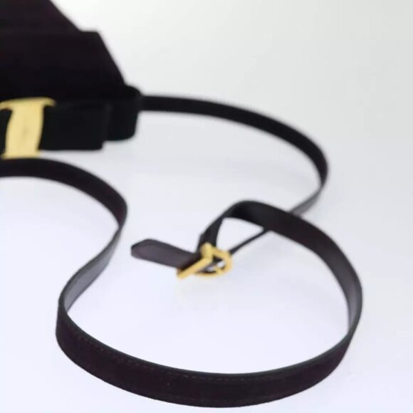 Salvatore Ferragamo Hand Bag Suede 2way Purple Auth 66859 - Picture 10 of 14